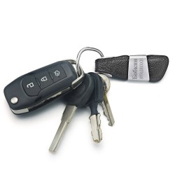 llaveroCarta personalizada llavero - cuero genuino - Metal