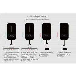 Electrónica & HerramientasReceptor de carga inalámbrica - Adaptador Micro USB / Tipo C - iPhone 5S/SE/6S