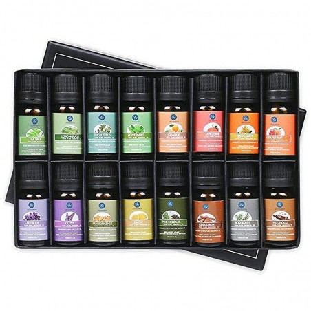 MasajeAceites esenciales para difusor / humidificador / masaje / aromaterapia - 10ml - 16 piezas