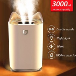 HumidificadoresHumidificador de aire - 3000ML - Doble boquilla - Cool Mist - LED colorido
