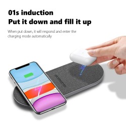 2 in 1 Qi Wireless Charger - Samsung S20 - S10 - Double Fast Charging PadChargers