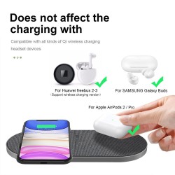 2 in 1 Qi Wireless Charger - Samsung S20 - S10 - Double Fast Charging PadChargers