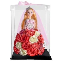 Princess doll made of infinity roses with LED lightDecoration