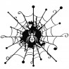 Cartoon web with a spider - car stickerStickers