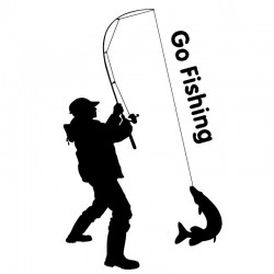 Go Fishing - car sticker - 9.2 * 15.2cmStickers