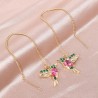 Elegant long earrings with crystal birdsEarrings