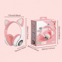 AuricularesAuriculares inalámbricos - LED - Bluetooth - cancelación de ruido - soporte TF tarjeta - 3.5mm gato orejas