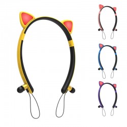 AuricularesBluetooth - auriculares inalámbricos - micrófono - auriculares en la cabeza - orejas de gato luz LED