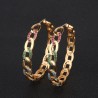 Gold hoop earrings with colourful crystalsEarrings