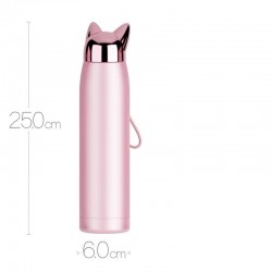 Botellas termoTeramos de pared doble - botella de agua - taza térmica con orejas de zorro - acero inoxidable - 320ml