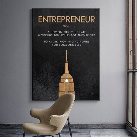 Plaques & SignsENTREPRENEUR - cita motivacional - poster - imagen de la pared de lienzo