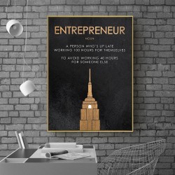 Plaques & SignsENTREPRENEUR - cita motivacional - poster - imagen de la pared de lienzo