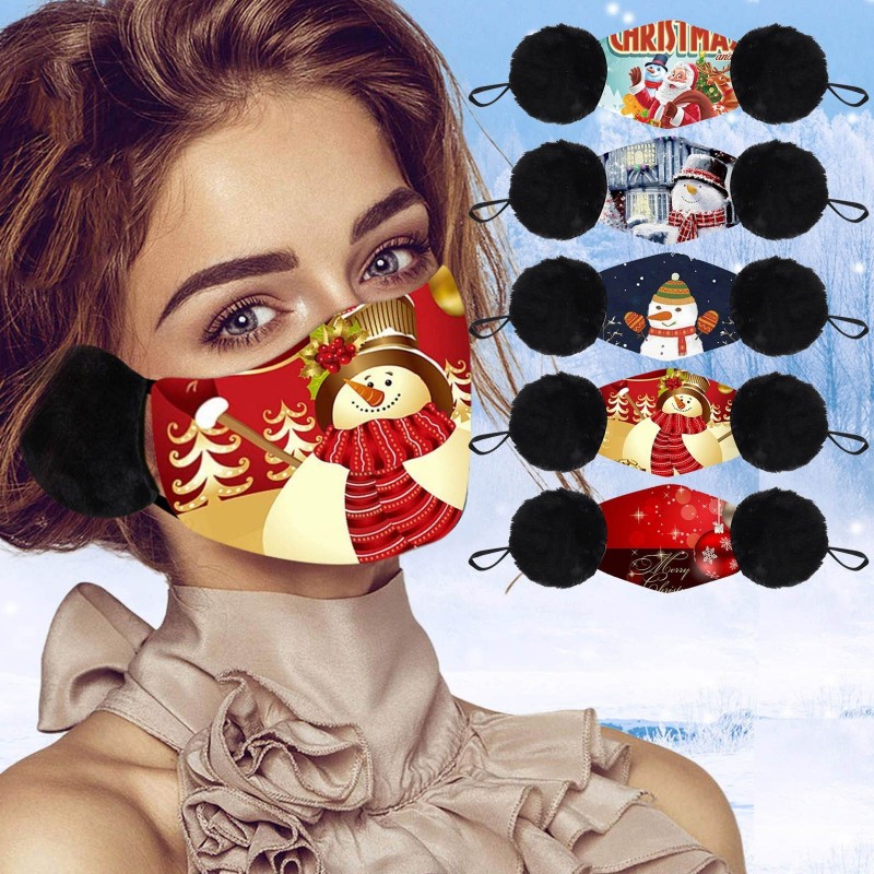 2 in 1 - face / mouth mask / earmuffs - washable - Christmas printMouth masks