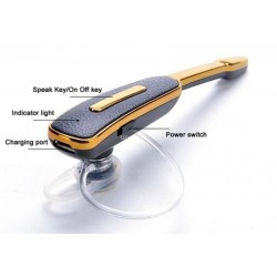AuricularesMini - Bluetooth auriculares sin manos - auricular de cuero con micrófono - cancelación de ruido