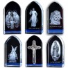 Decoración3D láser grabado cubo - Jesús - ángel - virgen Mary - estatua de cristal