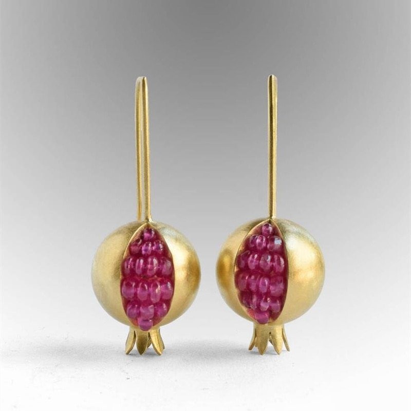 Gold / silver pomegranate - elegant earringsEarrings