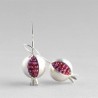 AretesOro / plata granada - pendientes elegantes