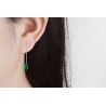 AretesPendientes de plata largo con zirconia verde