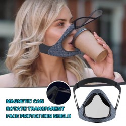 Mascarillas bucalesTapa transparente facial / boca - máscara protectora con visera de boca abierta