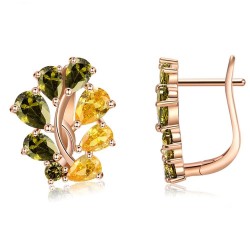 Olive tree color zircon - luxurious earrings