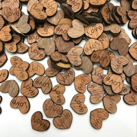 Día de San ValentínMini corazón de amor de madera - decoración - 100 piezas