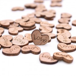 Día de San ValentínMini corazón de amor de madera - decoración - 100 piezas