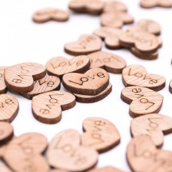 Día de San ValentínMini corazón de amor de madera - decoración - 100 piezas