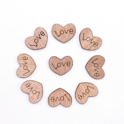 Día de San ValentínMini corazón de amor de madera - decoración - 100 piezas