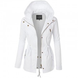 Warm hooded jacket - long - with zipperJackets