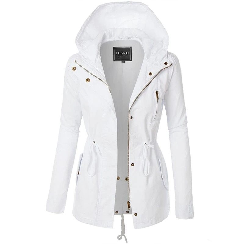 Warm hooded jacket - long - with zipperJackets