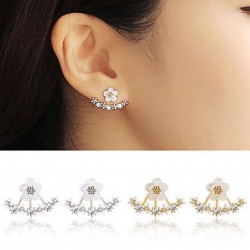 Small daisies with crystals - earringsEarrings