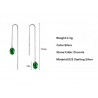 AretesPendientes de plata largo con zirconia verde