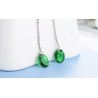 AretesPendientes de plata largo con zirconia verde
