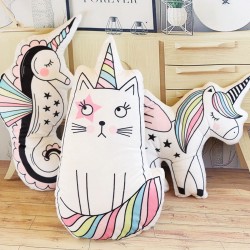 CojinesAlmohada en forma de animales - gato - caballo de mar - unicornio - helado - juguete de lujo