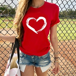 Blusas y camisasCamiseta impresa en corazón - manga corta