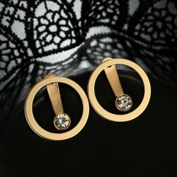 AretesPendientes redondos elegantes con cristal