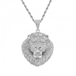 Iced out crystal lion's head - luxurious necklace - unisexNecklaces