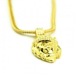 CollaresColgante de león coronado - collar de oro