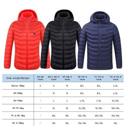 Chaquetaschaqueta climatizada USB con capucha / cremallera - algodón bajo - unisex