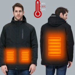 ChaquetasUSB - calentada chaqueta térmica con capucha / cremalleras - impermeable