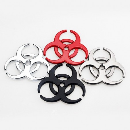 3D biohazard - metal emblem - car stickerStickers