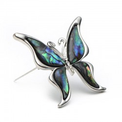 BrochesMariposa con una cáscara de colores - un broche de metal
