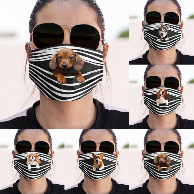 Mascarillas bucalesCara protectora / máscara de boca - reutilizable - impresión de perros
