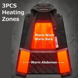 ChaquetasUSB - calentada chaqueta térmica con capucha / cremalleras - impermeable