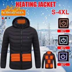 Chaquetaschaqueta climatizada USB con capucha / cremallera - algodón bajo - unisex
