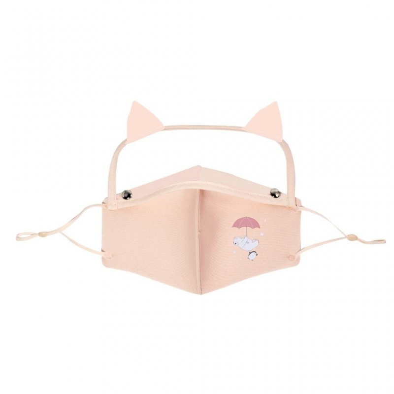 Mascarillas bucalesMáscara protectora de boca / cara - escudo de ojos desmontable con orejas de gato - reutilizable - para niños