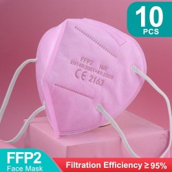 Mascarillas bucalesFFP2 - KN95 - PM2.5 - antibacteriana boca protectora / máscara facial - 5 capas - reutilizable - 10 / 20 /...