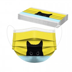Mascarillas bucales10 piezas - boca protector / máscara facial - 3 capas - desechable - impresión de gato