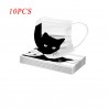 Mascarillas bucales10 piezas - boca protector / máscara facial - 3 capas - desechable - impresión de gato