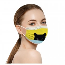 Mascarillas bucales10 piezas - boca protector / máscara facial - 3 capas - desechable - impresión de gato